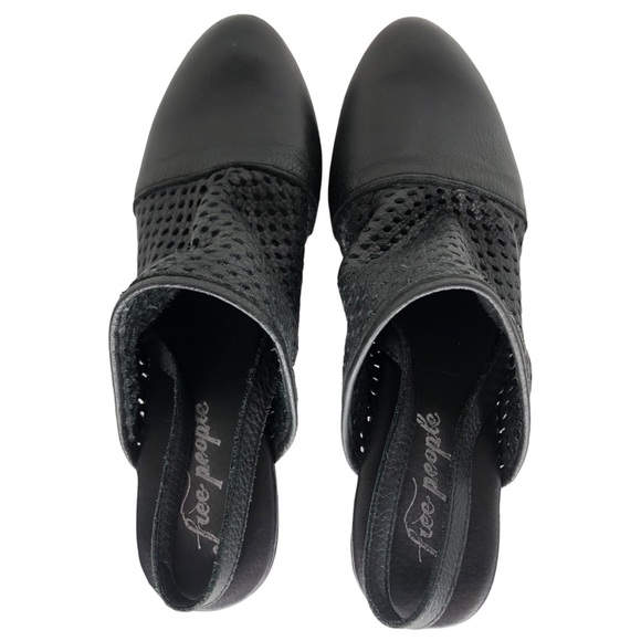 Free People Logan Perforated Leather Wooden Platform Clogs - Picture 10 of 12